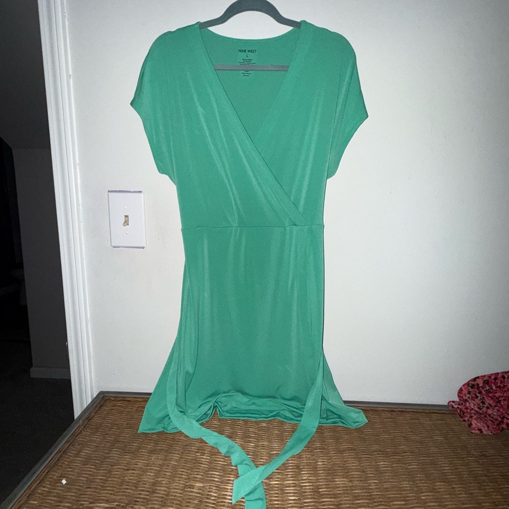 Nine West Teal V-Neck Top